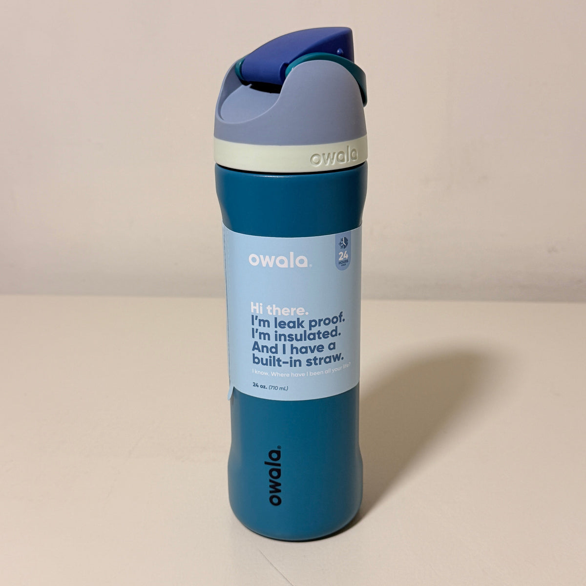 Owala FreeSip 24 oz Insulated Water Bottle with Straw, Blue