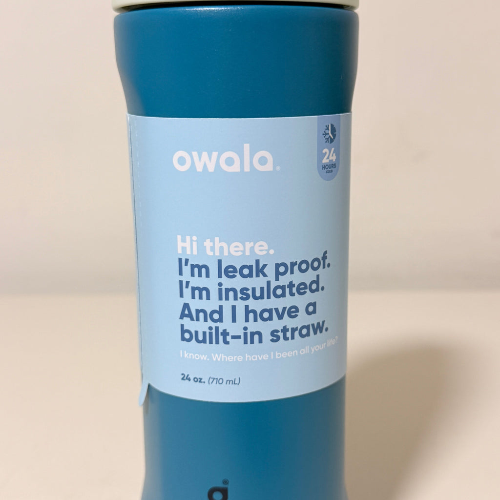 Owala FreeSip 24 oz Insulated Water Bottle with Straw, Blue